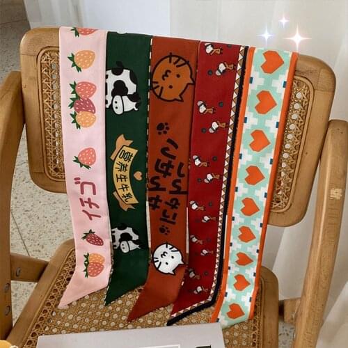 Silk Scarf Headband Tying Hair Girl Fashion Trend Cute Sweet Headwear Autumn Winter Daily Wear Date Birthday Party Accessories