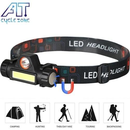 LED 2 Modes USB Rechargeable Headlight Waterproof Headlamp Fishing Headlight Head Light Torch Flashlight Headlamp Camp Lamp