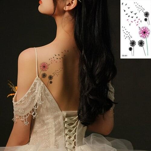 Waterproof Temporary Tattoo Stickers Dandelion Flower fake Tatto Geometric animal Flash Tatoo Hand Back Foot for Girl Women Men