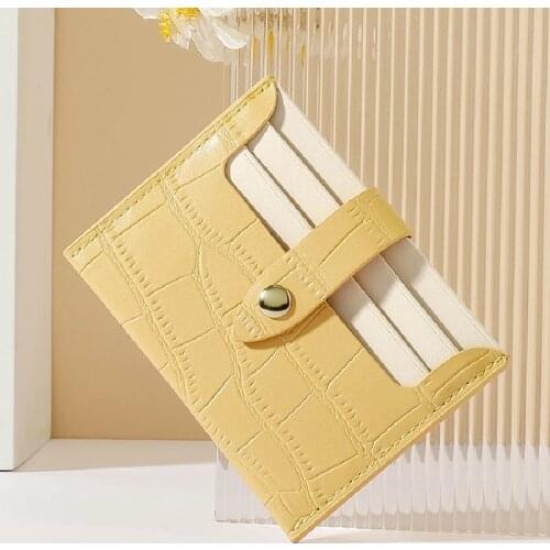 Fashion Card Holder For Women Simple PU Leather Business Card Holder Lady Hasp Small Coin Purse Wallet Credit ID Card Bags