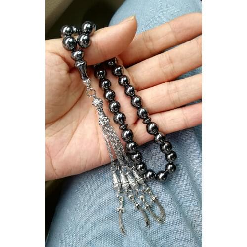 Zulfiqar Sword Of Imam Ali Islamic Hematite Prayer Beads Rosary Muslim Tasbih Misbaha Masbaha tespeeh Allah Sibha Tesbih Subha
