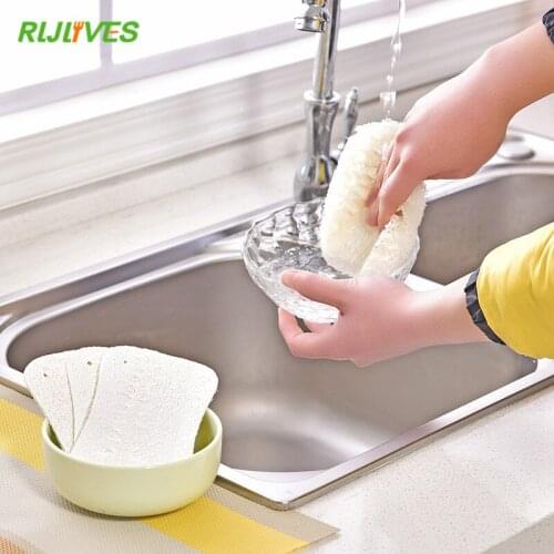1Pc Household Kitchen Dishwasher Brush Gourd Cleansing Brush Plant Fiber Loofah Wash Bowl Brush