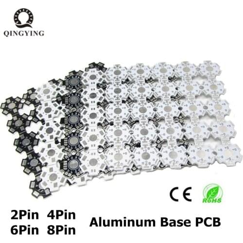 1W 3W 5W LED PCB Board 20mm White Black LED Aluminum Heat sink Base Plate 2pin 4pin 6pin 8pin For High Power LED
