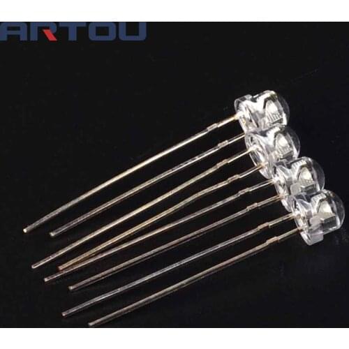 100PCS 5mm Super Bright Blue Light-emitting Diode DIP LED Straw Hat Astigmia