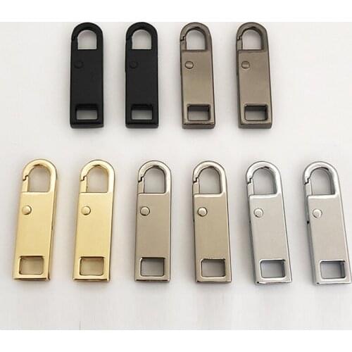 2Pcs Metal Zipper Head Puller Repairs Kits Movable Pull Tab Handmade DIY Sewing Garment Clothing Luggages Material Suppliers