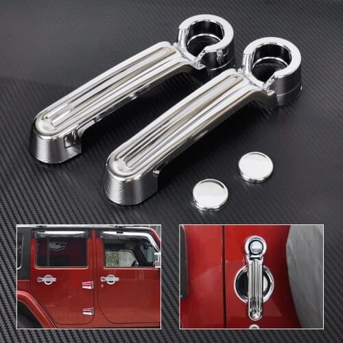 2pcs 2 door Triple Chrome Car Door Handle Cover Trim For 2007-2015 JEEP Wrangler JK Liberty For-Dodge Nitro
