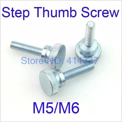 20 Pcs/Lot M5/M6 Flat Head Step Thumb Screw /Round Head Step Knurling Hand Twist Screw/Hand Tighten Screws Length 8mm--40mm