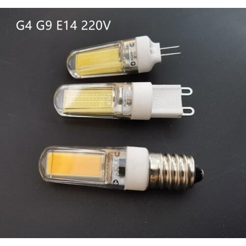 220V G4 G9 E14 Dimmable LED Bulb 3W 2609 Lampshade COB Lamp Replace Halogen Spotlight Chandelier