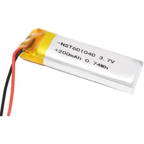 3.7V 200 mAh Li lithium-polymer battery li po Liion cell 601040 For Music player GPS Pen Sat nav car DVC DVR Camera