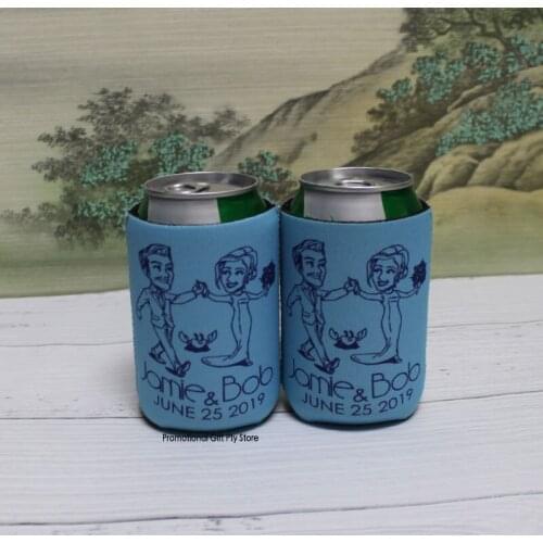 500pcs Folded Stubbys Can Custom Logo Can Cooler Stubbies Personalized Stubby Holer DIY Favors for Guests Destination Wedding