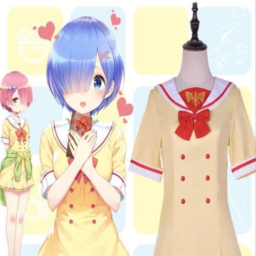 Anime Re ZERO Starting Life in Another World Cosplay Costumes Rem Ram Cosplay School Uniform Halloween Carnival Party