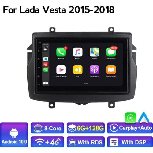 2 Din Android 10 Touch Screen Autoradio For Lada Vesta 2015-2018 Multimedia Video Player Auto Carplay DSP RDS Audio Stereo Wifi