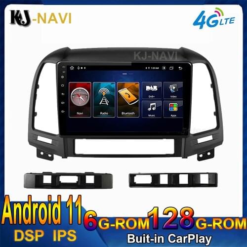 9 Inch Android 11 No DVD Car Autoradio Bluetooth GPS Navigation For Hyundai SANTA FE 2006-2012 Stero Multimedia Player Video