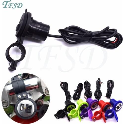 DC 12V-24V USB Car Charger Motorcycle Charger with Switch Socket Plug Waterproof Phone Charger For Yamaha FZ1 FAZER FZ6 FZ6R FZ8