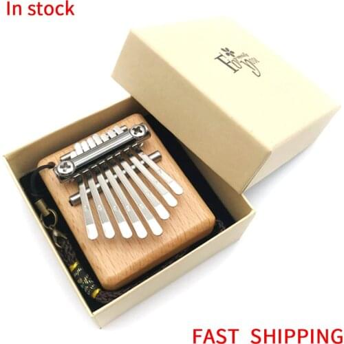 Thumb Piano 8-Tone Mini Kalimba Finger Piano Portable Music Instrument African Thumb Whole Board Wood Kalimba Piano Best Gift