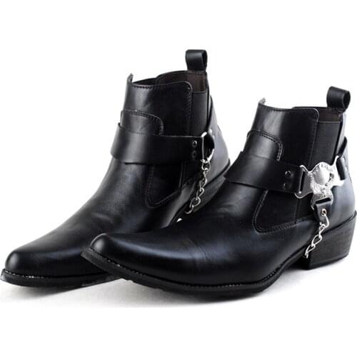 British Chelsea Boots Fashion Short Tube Mens Cowboy Boots Set Foot Short Boots Autumn and Winter Trend of Pointed Boots