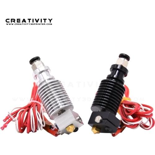 Creativity 3D Printer Parts 3D Printer Partse E3D V6 Hotend Kit Remote Extruder 1.75/0.4mm Nozzle 12V/24V j-head