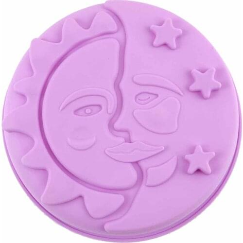 DIY Large Round Sun Moon Star Cake Slicone Mold Handmade Chocolate Cookie Baking Tool Mousse Dessert Cake Mould Bakeware Tool