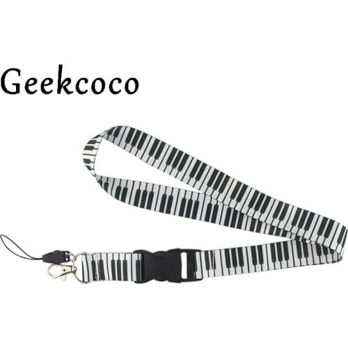 Piano keyboard pattern Cell Phone Lanyard Strap Keychain Phone Keys Camera IDs Badge Holder Detachable Buckle lanyards J0511