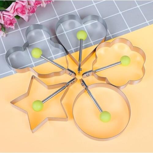 Hot Sale 5pcs/set Stainless steel Omelette mold Cute Shaped Kitchen Tool Fried Egg Mold