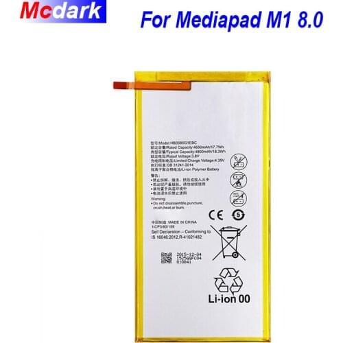 HB3080G1EBC/HB3080G1EBW Battery for Huawei Honor S8-701u Honor S8-701W Mediapad M1 8.0 Bateria Accumulator 4800mA
