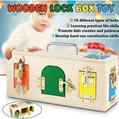 Childrens Early Education Toys Intellectual Science Puzzle Children Educational Box Toy Game Unlock Gift Buckle Lock Montessori