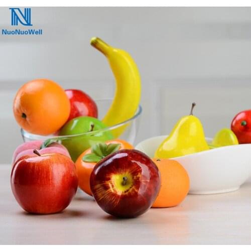 NuoNuoWell Artificial Fake Fruits Model Foam Apple/Peach/Orange/Lemons DIY Plastic Lifelike Fruit Home Decor Faux Flowers