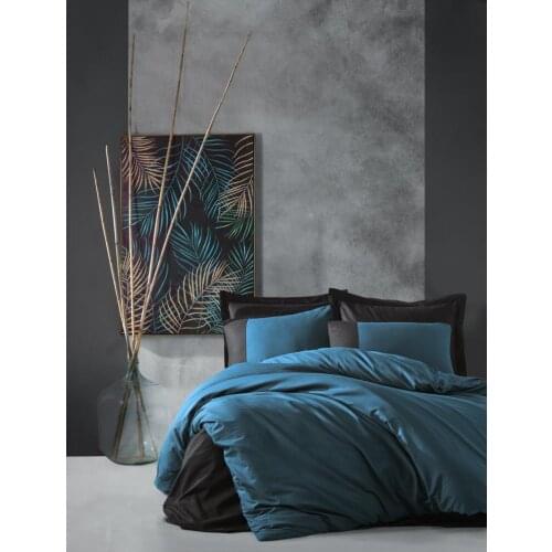 Cotton Box Plain Double Personality Duvet cover set Oil Black