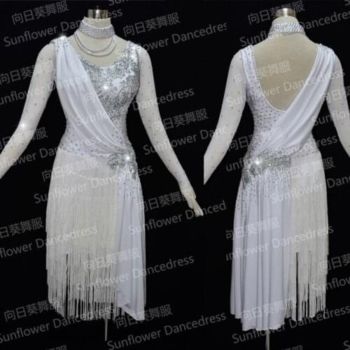 Latin Dance costumes Adult dress latin dance competition dresses Latin Costume Dance Latin Dress Tango tassels till Knee length
