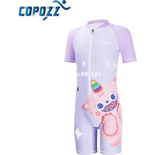 COPOZZ Baby Boy Girl Swimsuit UV Protection UPF50+ One Piece Kids Girls Swimwear for 3-12 Years Children Swimming Suit Beachwear
