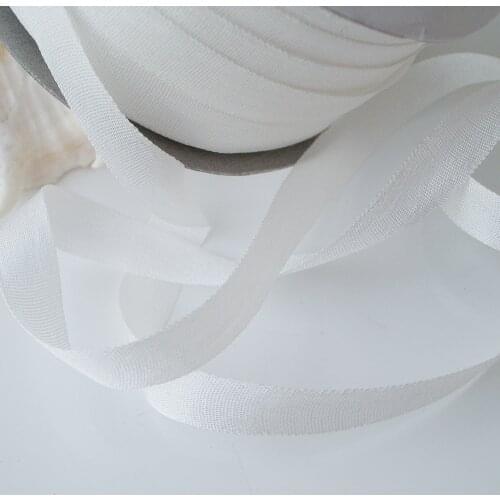 10meters/roll,100% Pure Silk Ribbon Tape for Embroidery Handcrafts Art Double Face Taffeta Natural Off White 2-32mm
