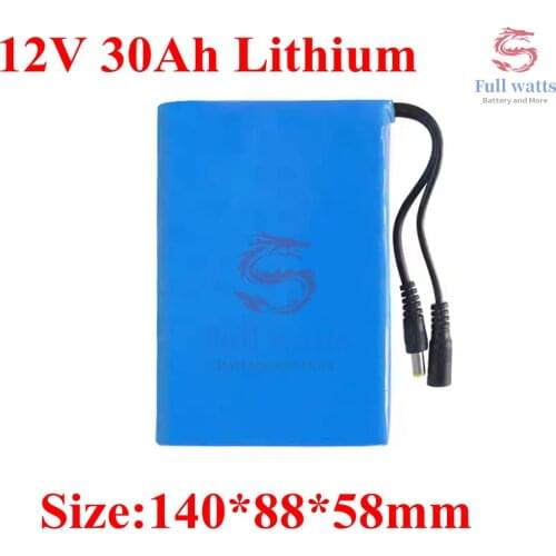12v Lithium Polymer Battery Lithium Ion 12v 30ah 11.1v Li-polymer Battery Pack for Miners Lamp Cctv Pack Battery + 3A Charger