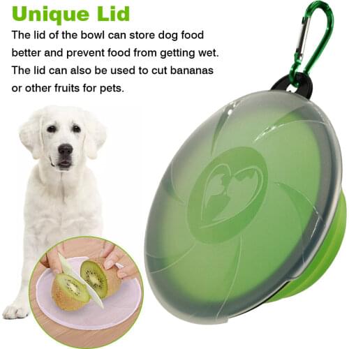 450ML Dog Bowl Foldable Eco Firendly Silicone Pet Cat Dog Food Water Feeder Travel Portable Feeding Bowls Doggy Food Container