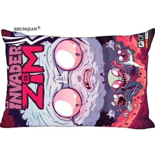 New Invader Zim Pillow Case Custom Wedding Pillowcase Cover Cases Gift Zippered Rectangle Pillow Case