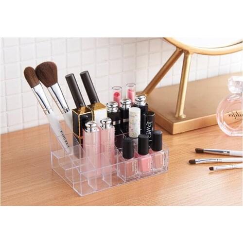 1PC 24 Grid Makeup Organizer Storage Box Cosmetic Box Lipstick Jewelry Box Case Holder Display Stand Make Up Organizer XB 070