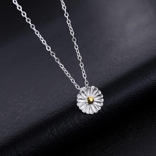 925 sterling silver Flower necklaces pendant fashion sterling-silver-jewelry statement necklace for Women Kolye