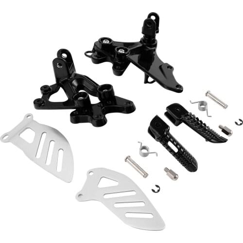 Motorcycle Front Foot Pegs Footrest & Bracket For Suzuki GSXR600 750 2006-2010 2009 2008 2007