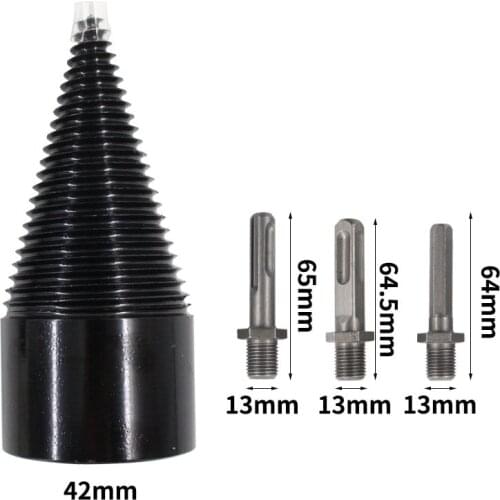 Hex Shank Firewood Splitter Machine Drill Wood Cone Reamer Punch Driver Step Drill Bit Split Drilling Tools woodworking tools