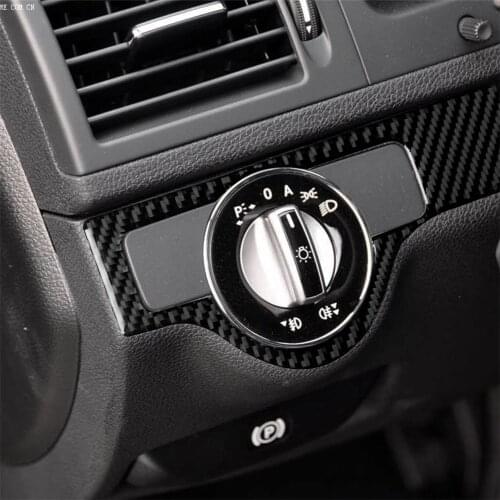 Carbon Fiber Interior Decoration Headlight Panel Cover Trim for Mercedes Benz W204 Old C Class Stylish Car Decal Accessories