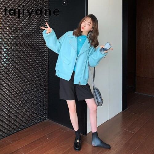 Tajiyane Womens Jacket Made of Genuine Leather 2020 Spring Autumn Natural Sheepskin Coats Woman Jackets Korean Style Ropa TN413