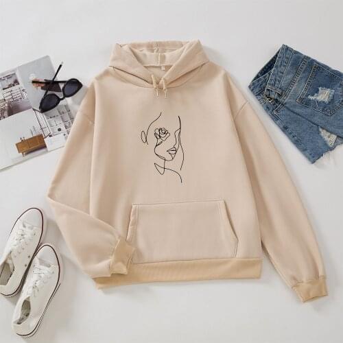Hoodies Women Hooded Simple All-Match Leisure Oversize Pullovers Korean Style Warm Kawaii Womens Loose Streetwear Sweatshirts