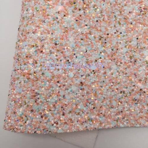 1PC 21X29CM Glitter Fabric, Chunky Glitter Leather with Soft Felt Backing For Making Bows LEOsyntheticoDIY T522B