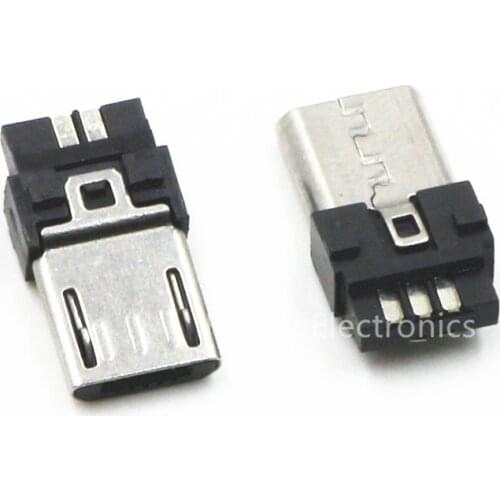 10pcs Micro USB 5 Pin T Port Male Plug Socket Connector&Plastic Cover for DIY