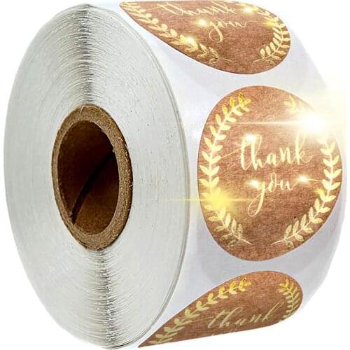 120 Pcs/pack Thank You Stickers Seal Labels Gold Leaf Round Stickers for Office Gift Decoration Scrapbooking Stationery Stickers