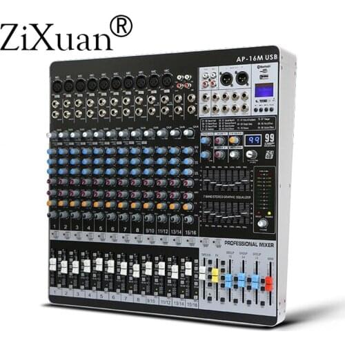 14/16 Channels Bluetooth Mixer 99 Kinds of Digital Effects 6 Group Output Dual 7-band Equalizer Bluetooth Performance Mixer