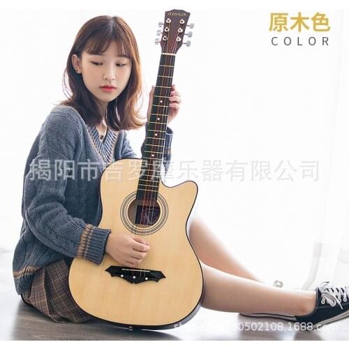 38 Inch 10 Color Acoustic Guitar Female Male Novice Beginner Practice Student Guitar