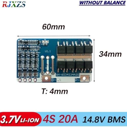 4S 20A 14.8V li-ion BMS PCM battery protection board bms pcm with temerature switch for lithium LicoO2 Limn2O4 18650 battery