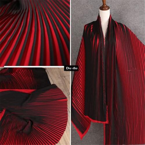 50*145cm Creases Texture Clothing Fabric Stripe Piano accordion Shape Skirt Clothing Design Fabric DIY
