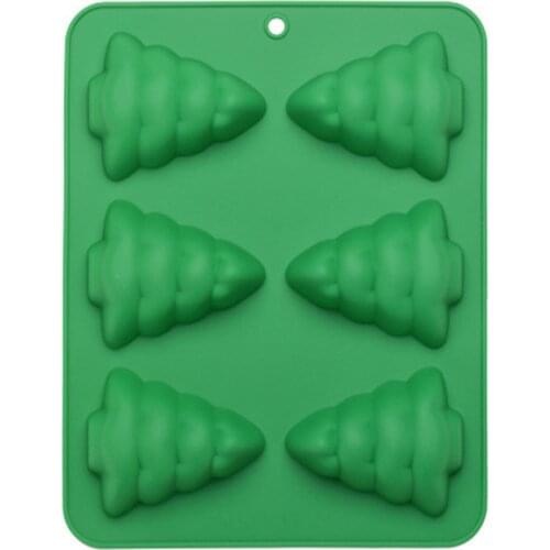 6 Grids Christmas Santa Claus Shape Chocolate Candy Jello 3D Silicone Fondant Lace Mold Mould Cake Decoration