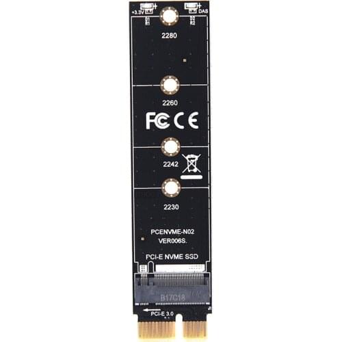 PCIE to M2 Adapter NVMe SSD M2 PCIE X1 Raiser PCI-E PCI Express M Key Connector Supports 2230 2242 2260 2280 M.2 SSD Full Speed